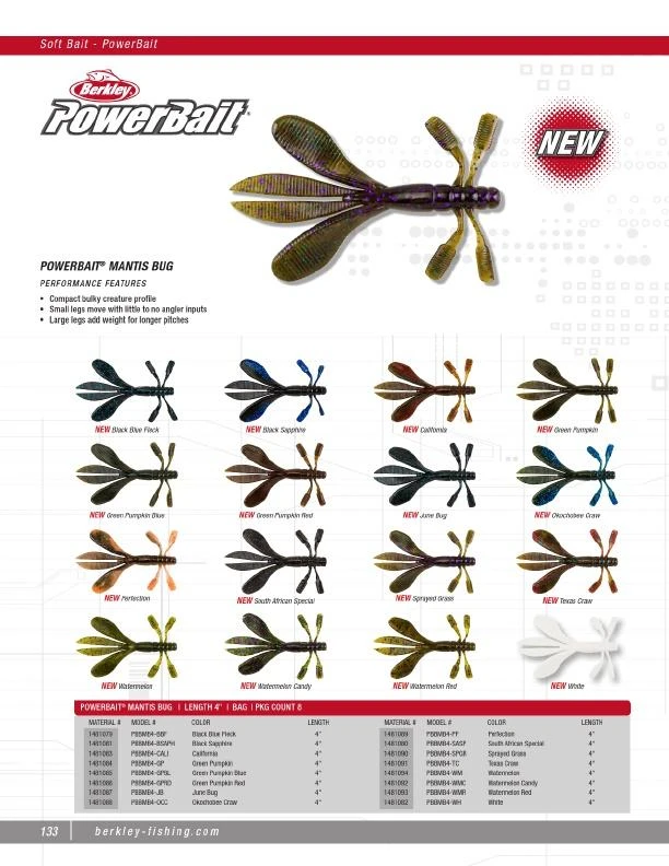 BERKLEY POWERBAIT MANTIS BUG 1 BERKLEY POWERBAIT MANTIS BUG